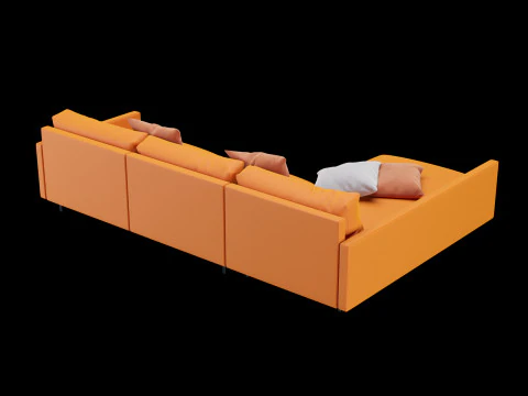 Modern angle sofa with pillow 3D Model
