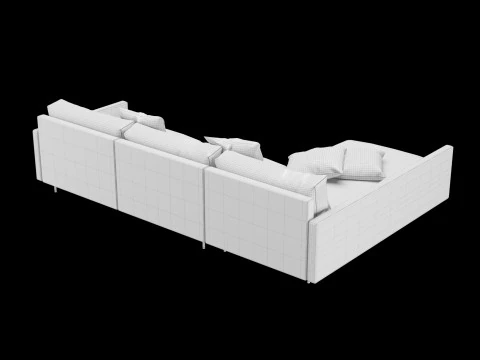 Modern angle sofa with pillow 3D Model