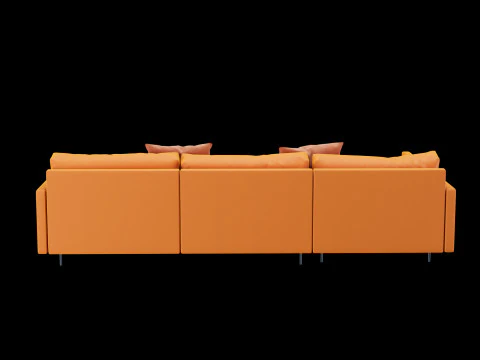 Modern angle sofa with pillow 3D Model