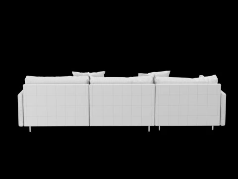 Modern angle sofa with pillow 3D Model