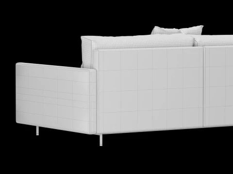 Modern angle sofa with pillow 3D Model