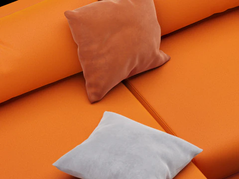 Modern angle sofa with pillow 3D Model