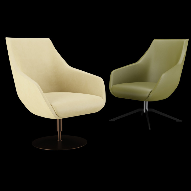 Modern lounge leather chair 2 3D Model .c4d .max .obj .3ds .fbx .stl .blend 