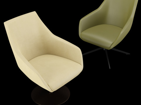 Modern lounge leather chair 2 3D Model