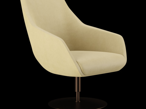 Modern lounge leather chair 2 3D Model