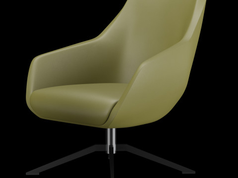 Modern lounge leather chair 2 3D Model