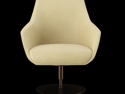 Modern lounge leather chair 2 3D Model