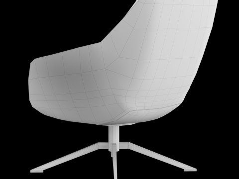 Modern lounge leather chair 2 3D Model