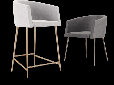 Bar and standart chair 5 3D Modell