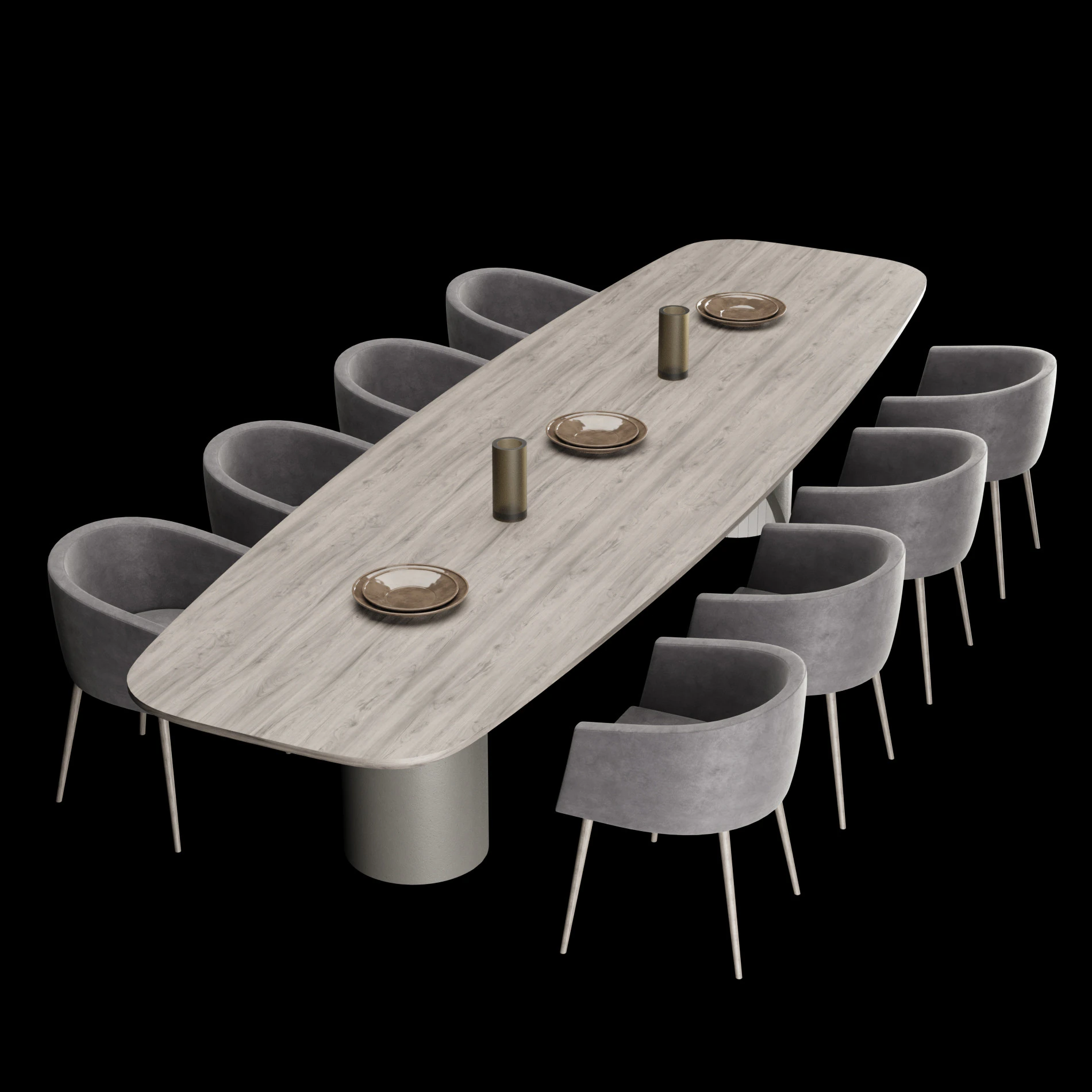 Modern dining table 4 3D Model .c4d .max .obj .3ds .fbx .stl .blend 