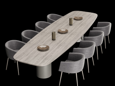 Modern dining table 4 3D 模型
