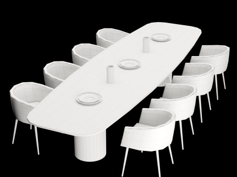 Modern dining table 4 3D Modell