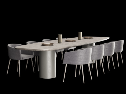 Modern dining table 4 3D Modell