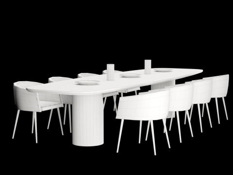 Modern dining table 4 3D Modell