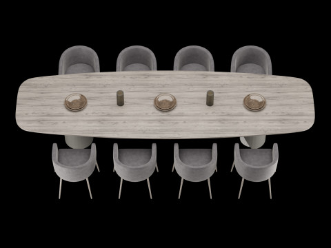 Modern dining table 4 3D Modell