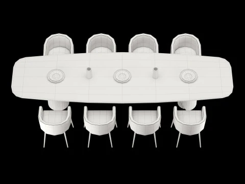 Modern dining table 4 3D Model