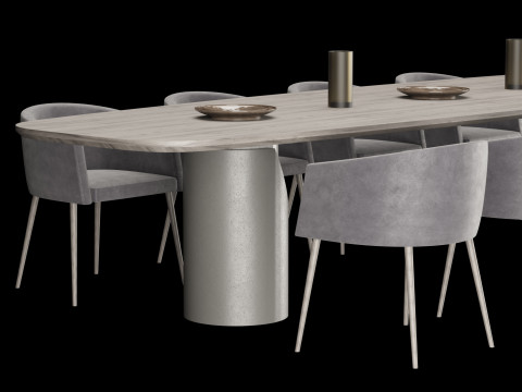 Modern dining table 4 3D Modell