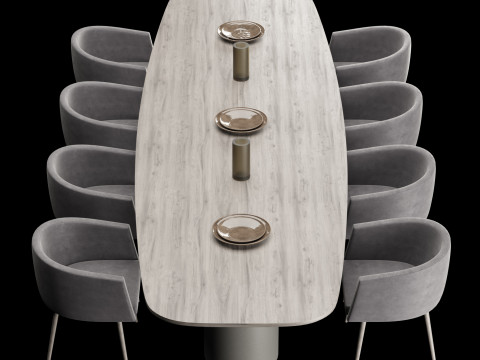 Modern dining table 4 3D Modell