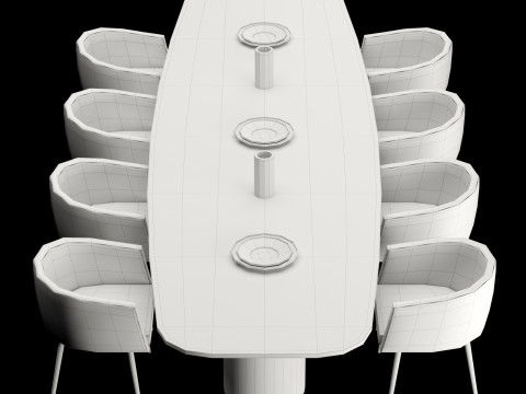 Modern dining table 4 3D Modell