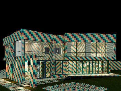 现代房子 2 带家具 3D 模型