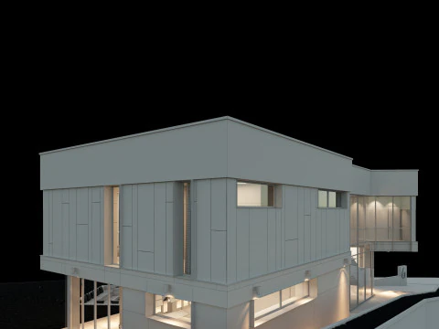 现代房子 2 带家具 3D 模型