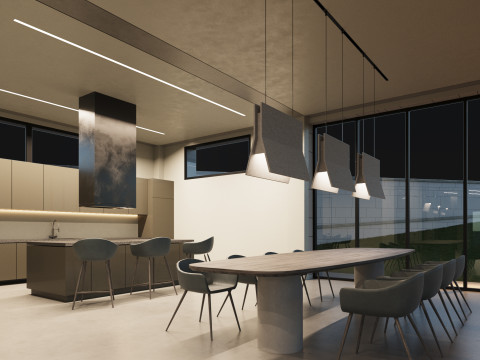 Modern house 2 with furniture 3D Model