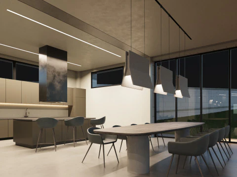 现代房子 2 带家具 3D 模型