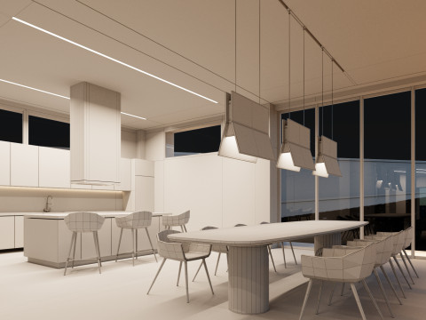 Modern house 2 with furniture 3D Model