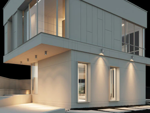 现代房子 2 带家具 3D 模型