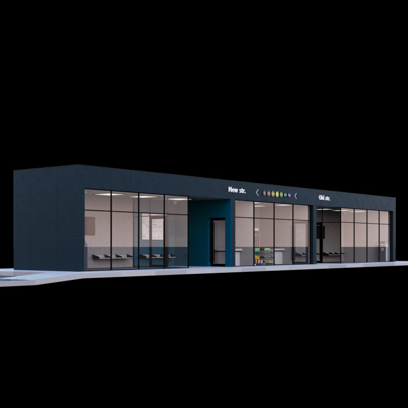 Bus station Model 3D .c4d .max .obj .3ds .fbx .stl .blend 