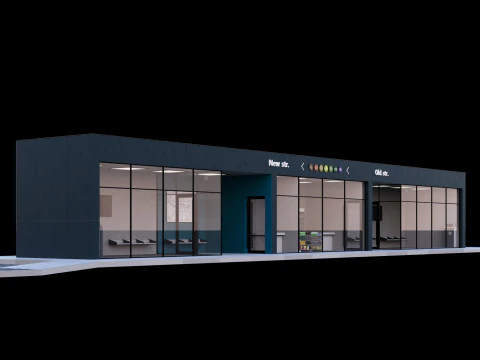 Stasiun bus Model 3D