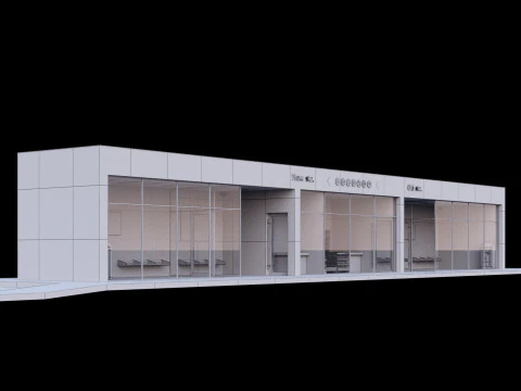 Bus station 3D Model