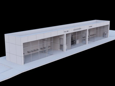 Bus station 3D Model