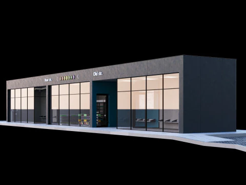 Bus station 3D Model