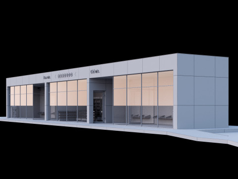 Bus station Model 3D