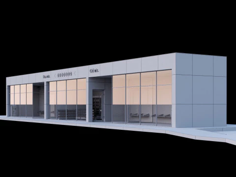 Bus station 3D Model