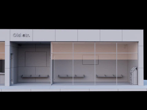 Bus station 3D Model