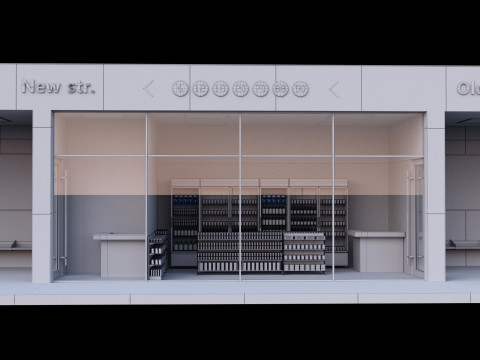 Bus station Model 3D