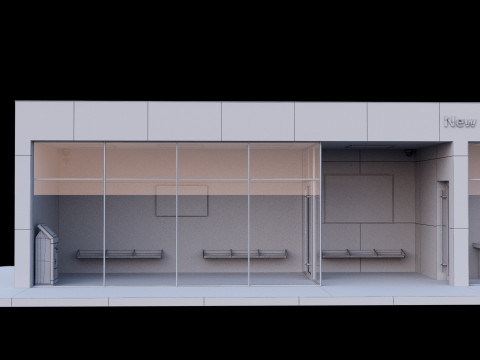 Bus station Model 3D