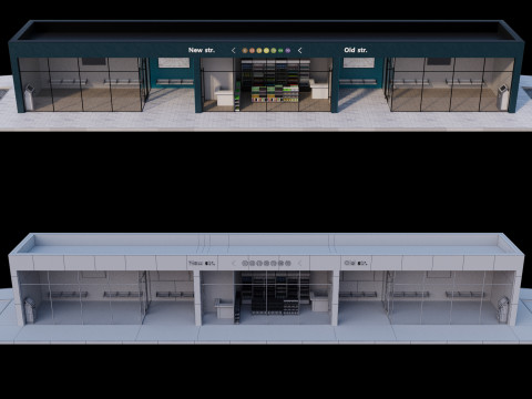 Bus station Model 3D