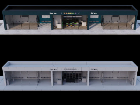 Bus station 3D Model
