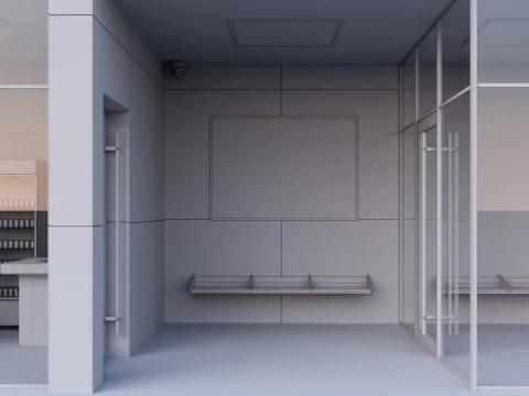 Bus station 3D Model