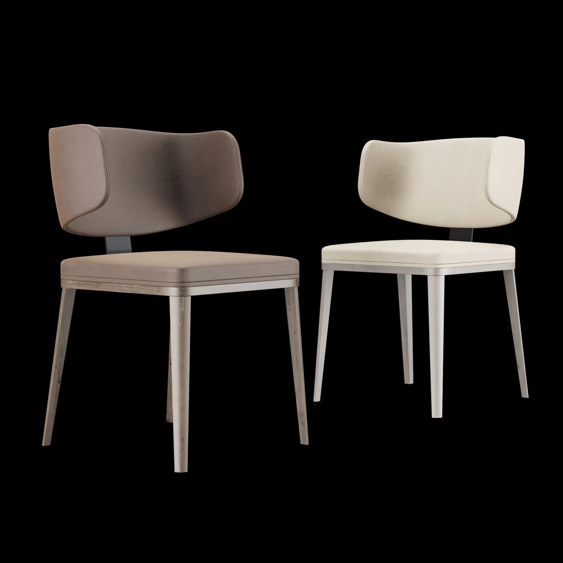 Dining leather chair 6 3D Model .c4d .max .obj .3ds .fbx .stl .blend