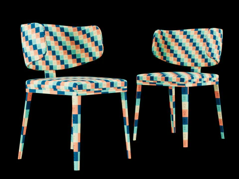 Dining leather chair 6 3D Model