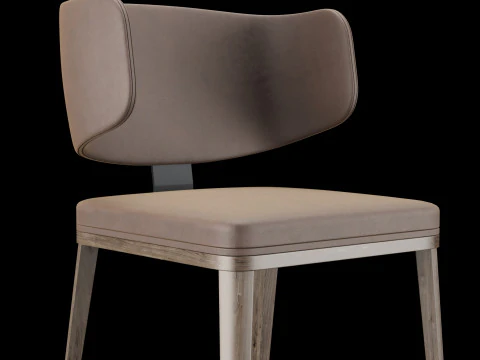 Dining leather chair 6 3D Model