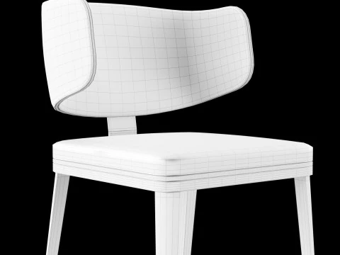 Dining leather chair 6 3D Model