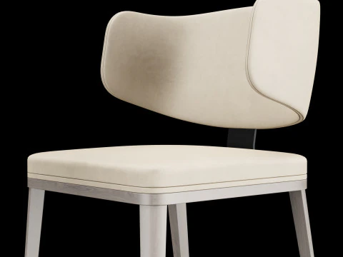 Dining leather chair 6 3D Model