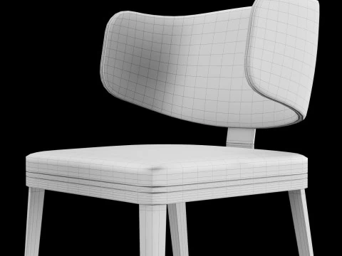 Dining leather chair 6 3D Model