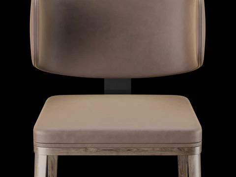 Dining leather chair 6 3D Model