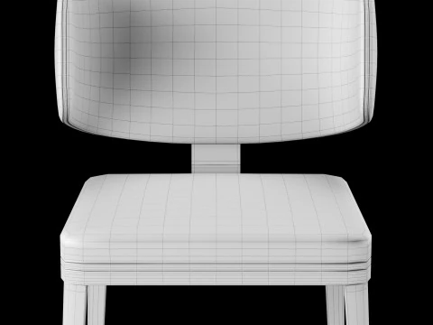 Dining leather chair 6 3D Model